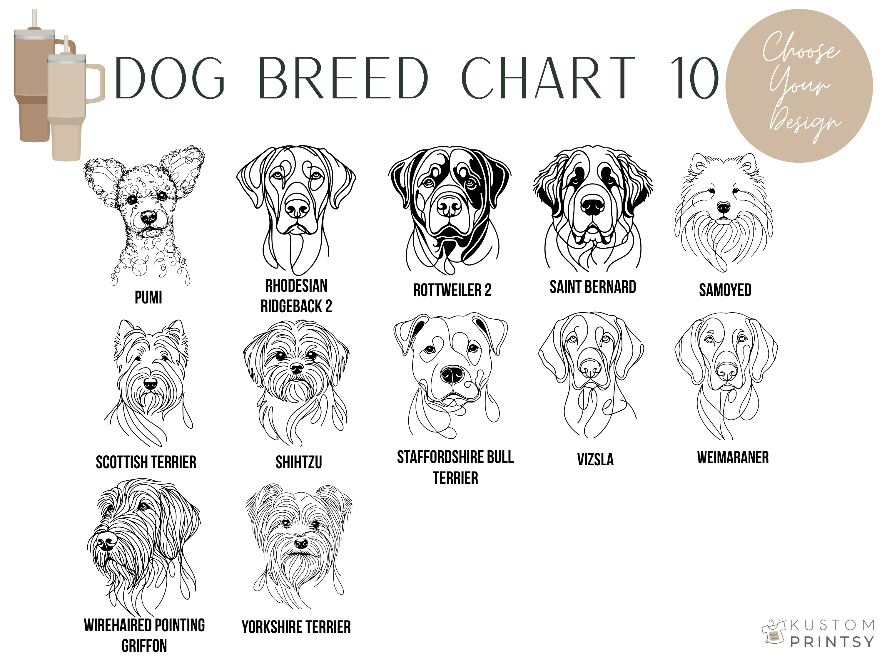 Personalized Pet Tumbler – Laser Engraved Dog Face & Name | Stainless Steel Insulated Cup