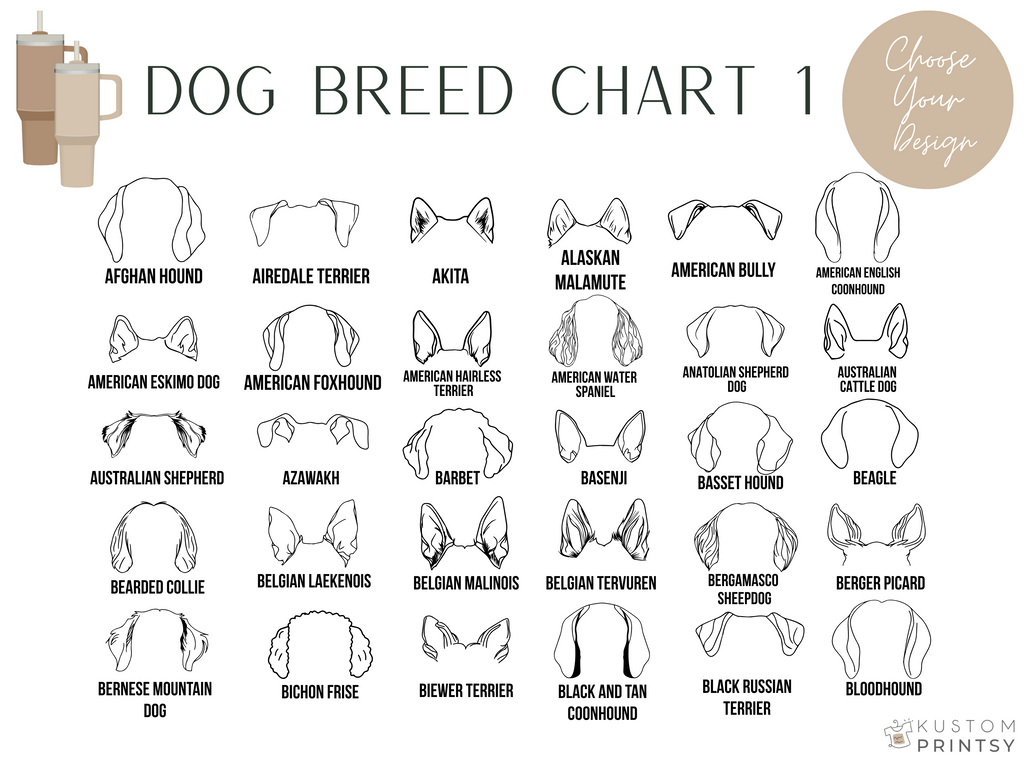 Custom Dog Ear Tumbler – Personalized Laser Engraved Stainless Steel Cup with Pet Name