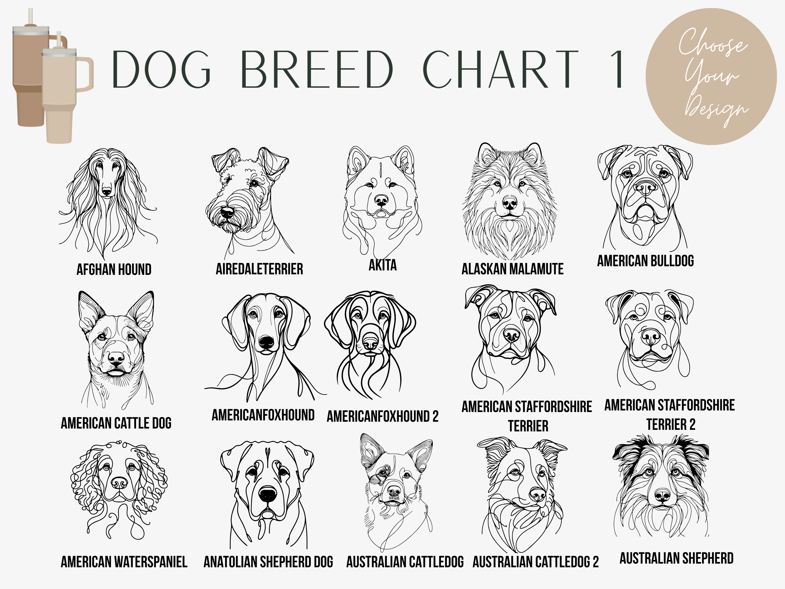 Personalized Pet Tumbler – Laser Engraved Dog Face & Name | Stainless Steel Insulated Cup