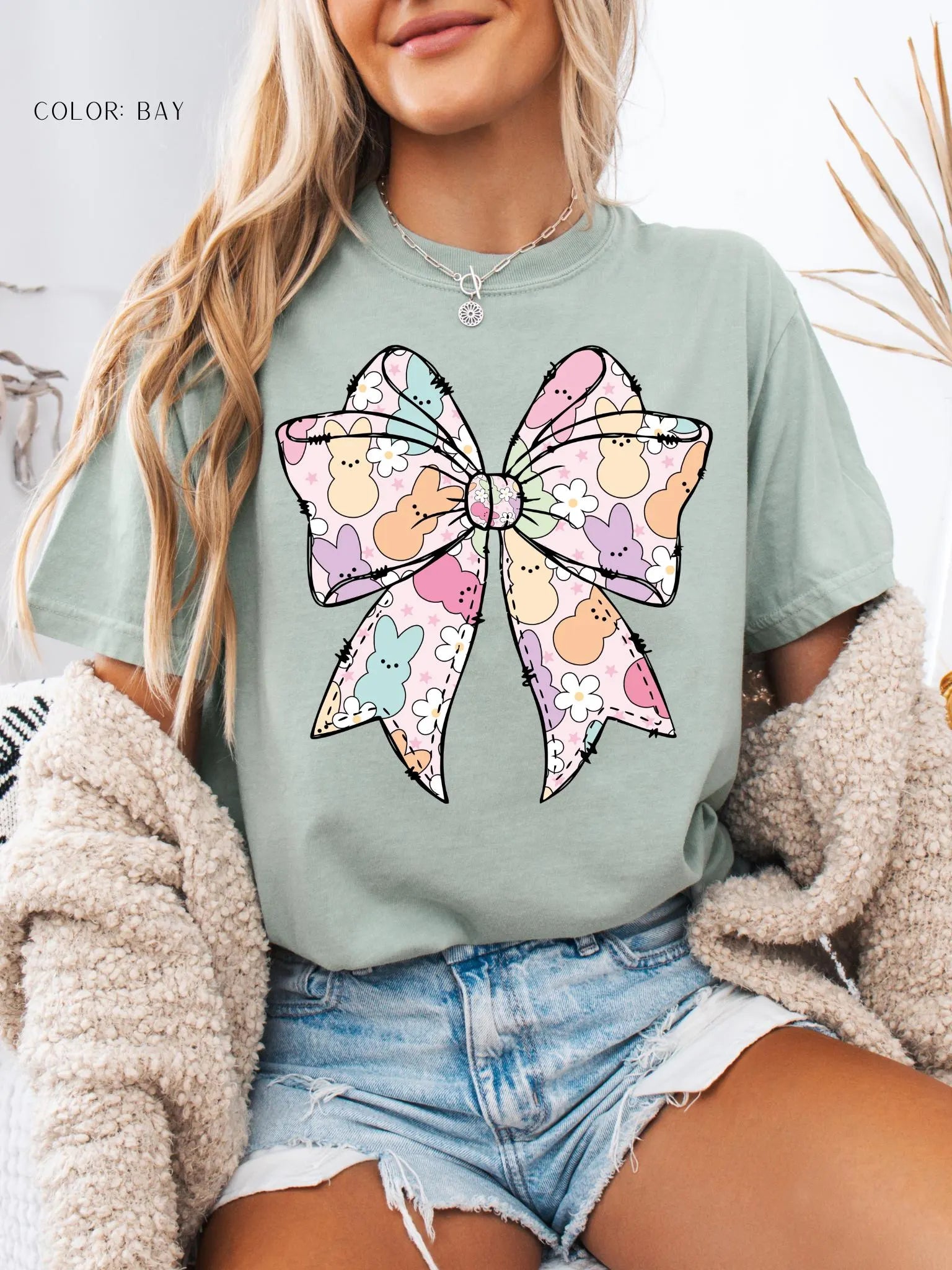 Bunny Bow Coquette Design T-Shirt