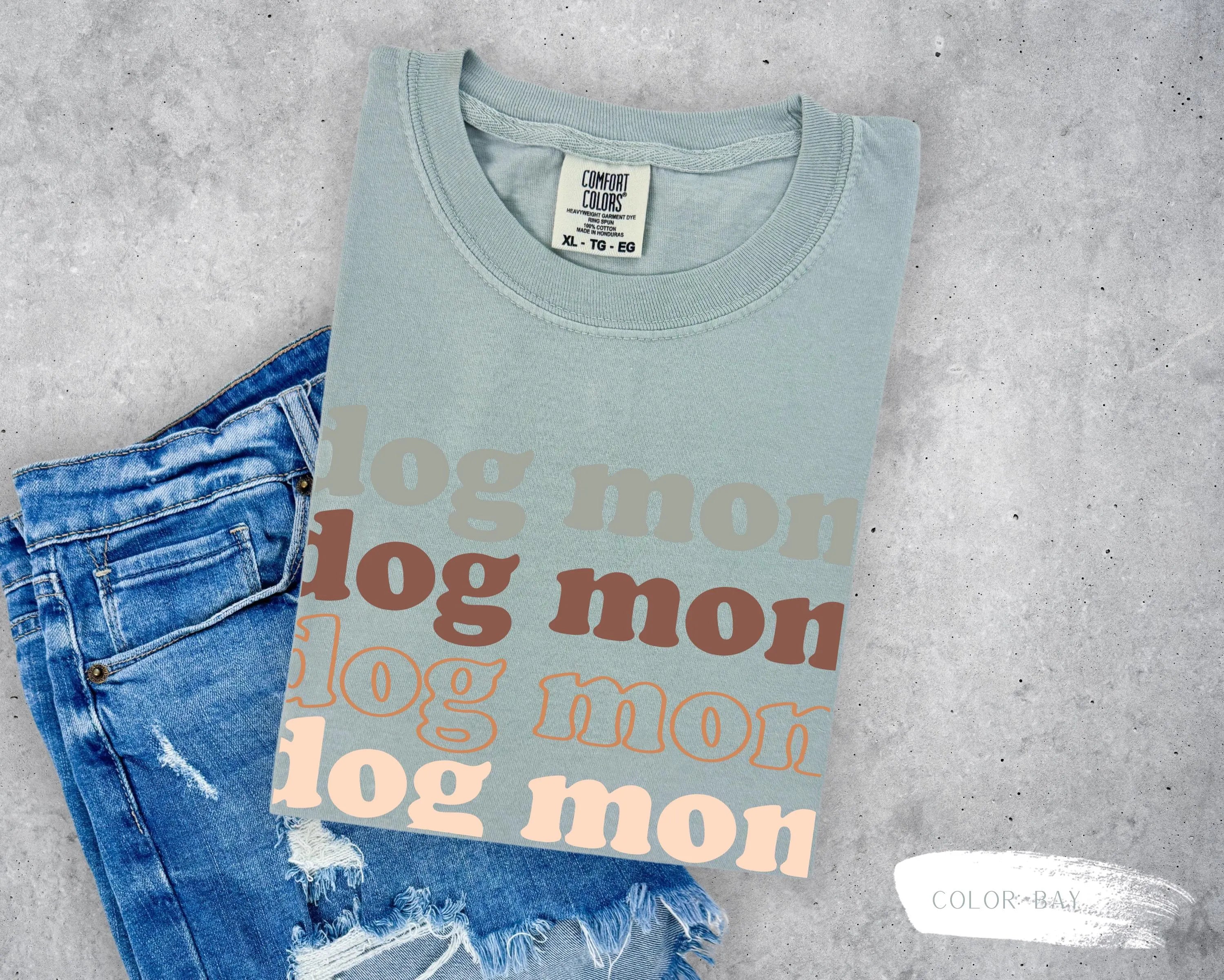 Dog Mom Neutral Print T-Shirt