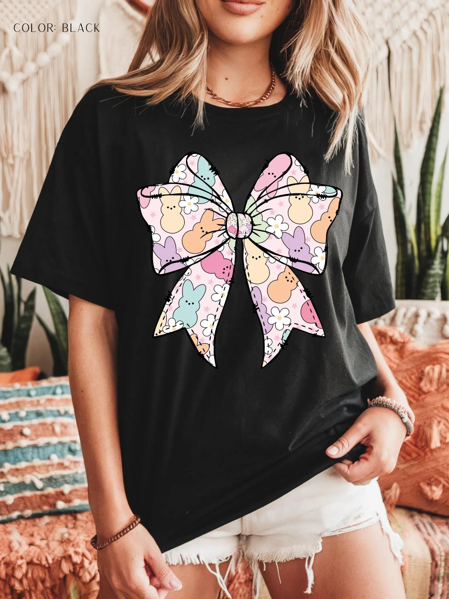 Bunny Bow Coquette Design T-Shirt