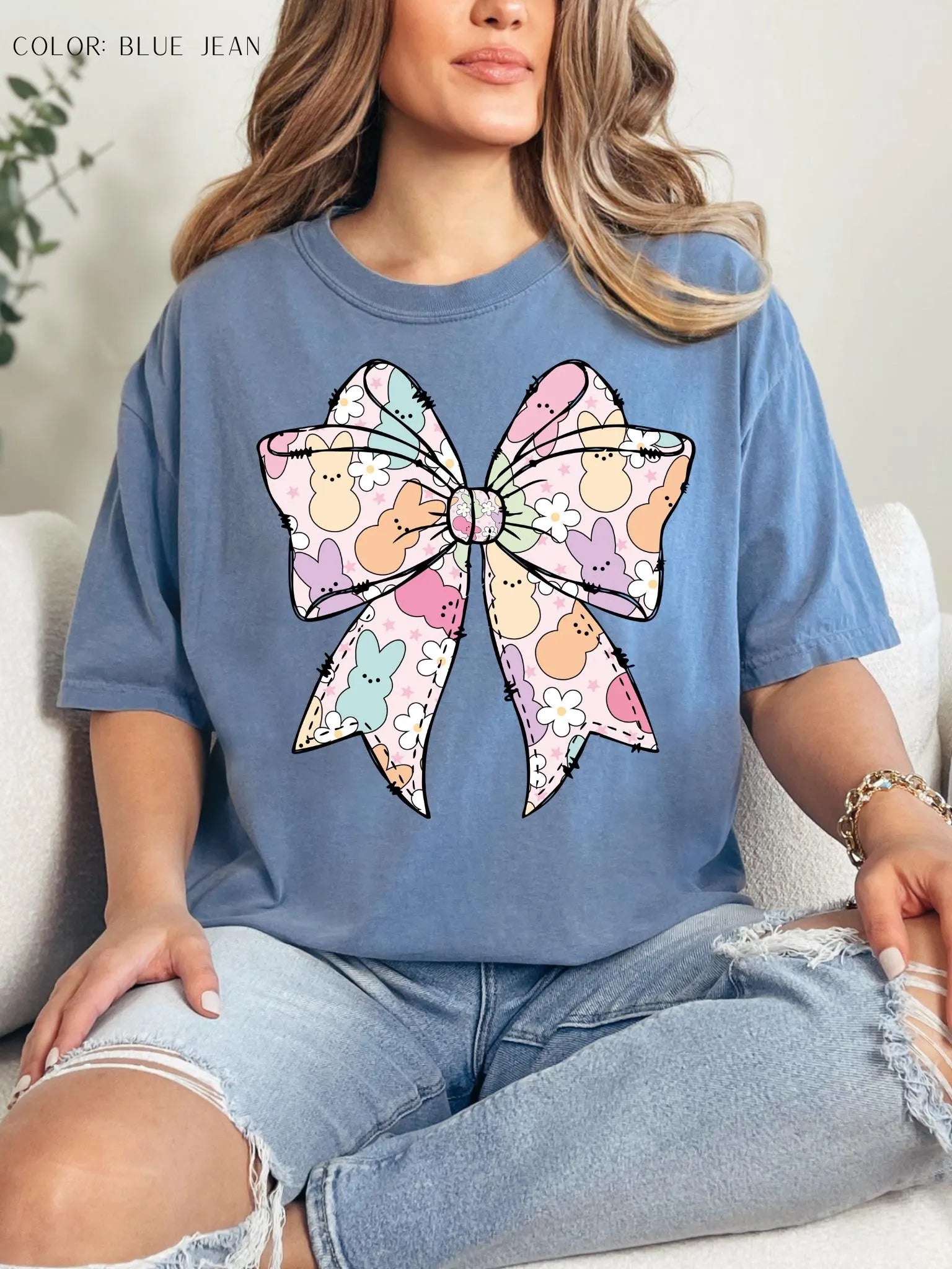 Bunny Bow Coquette Design T-Shirt