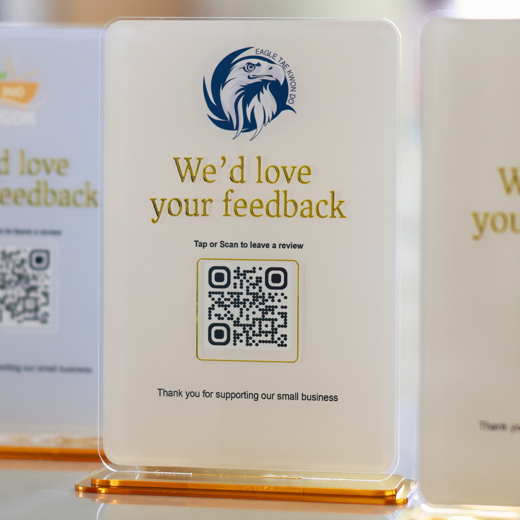 Acrylic QR Tabletop Display With Stand – Custom QR Code Sign for Payme ...