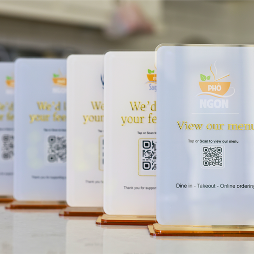Acrylic QR Tabletop Display With Stand – Custom QR Code Sign for Payments & Social Media
