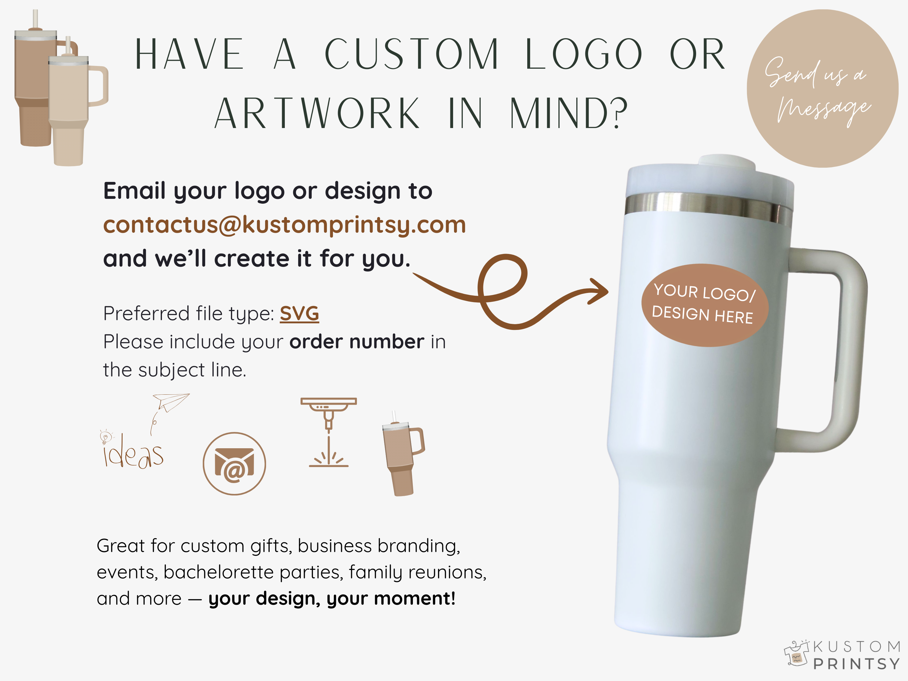 Personalized Laser Engraved Tumbler – Custom Name with Birth Month Flower or Monogram | Custom Gift