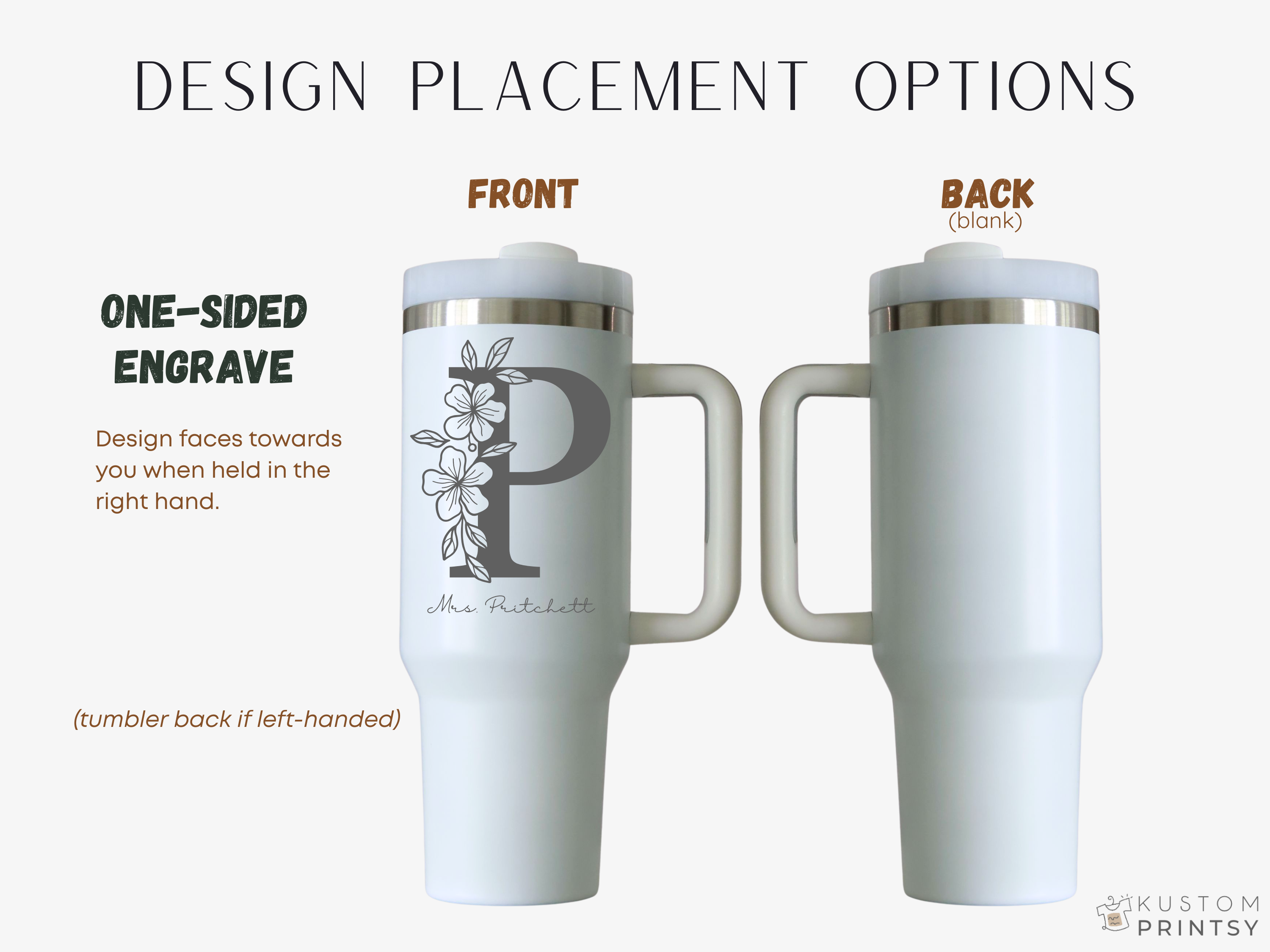 Personalized Laser Engraved Tumbler – Custom Name with Birth Month Flower or Monogram | Custom Gift