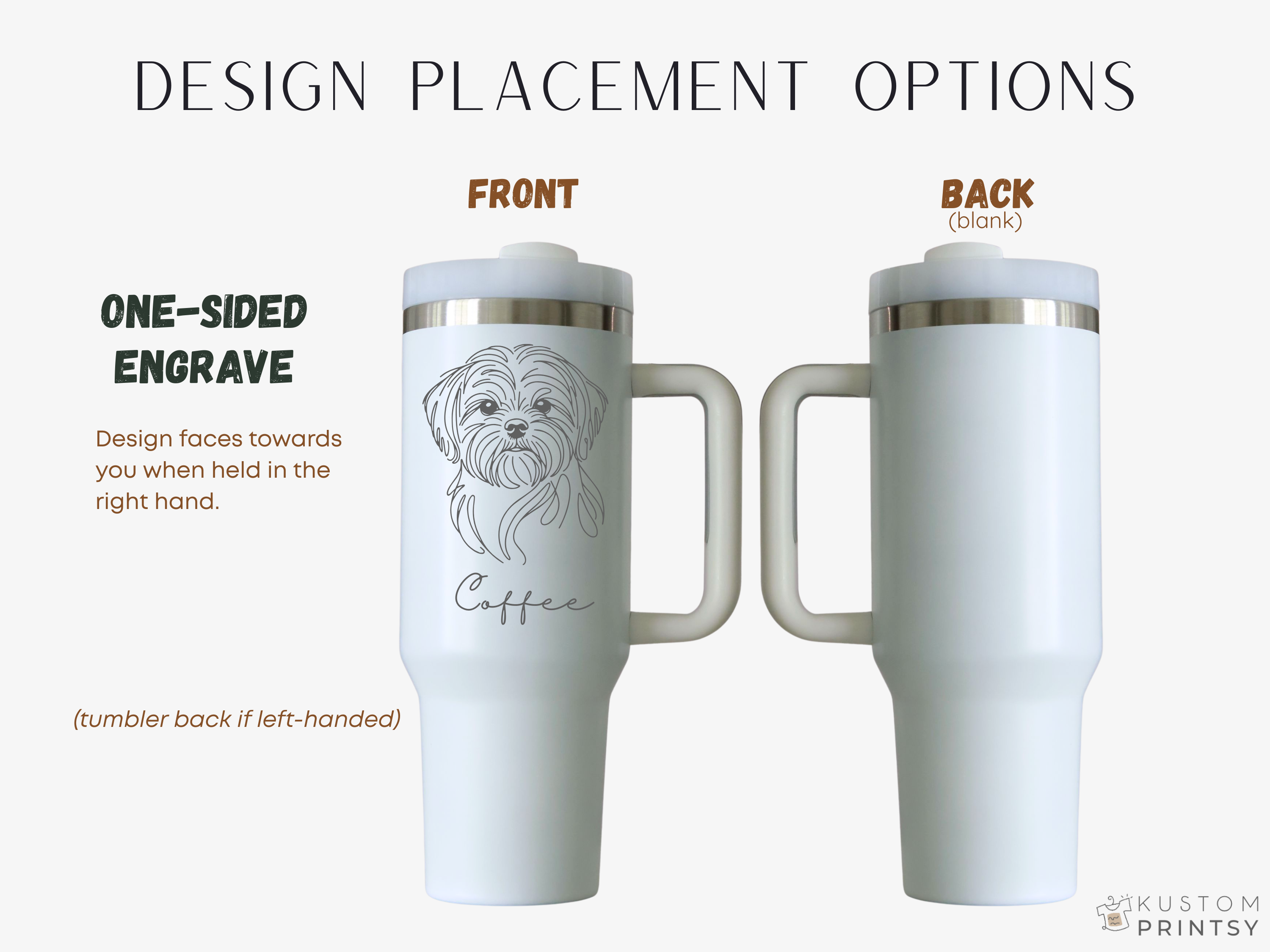 Personalized Pet Tumbler – Laser Engraved Dog Face & Name | Stainless Steel Insulated Cup