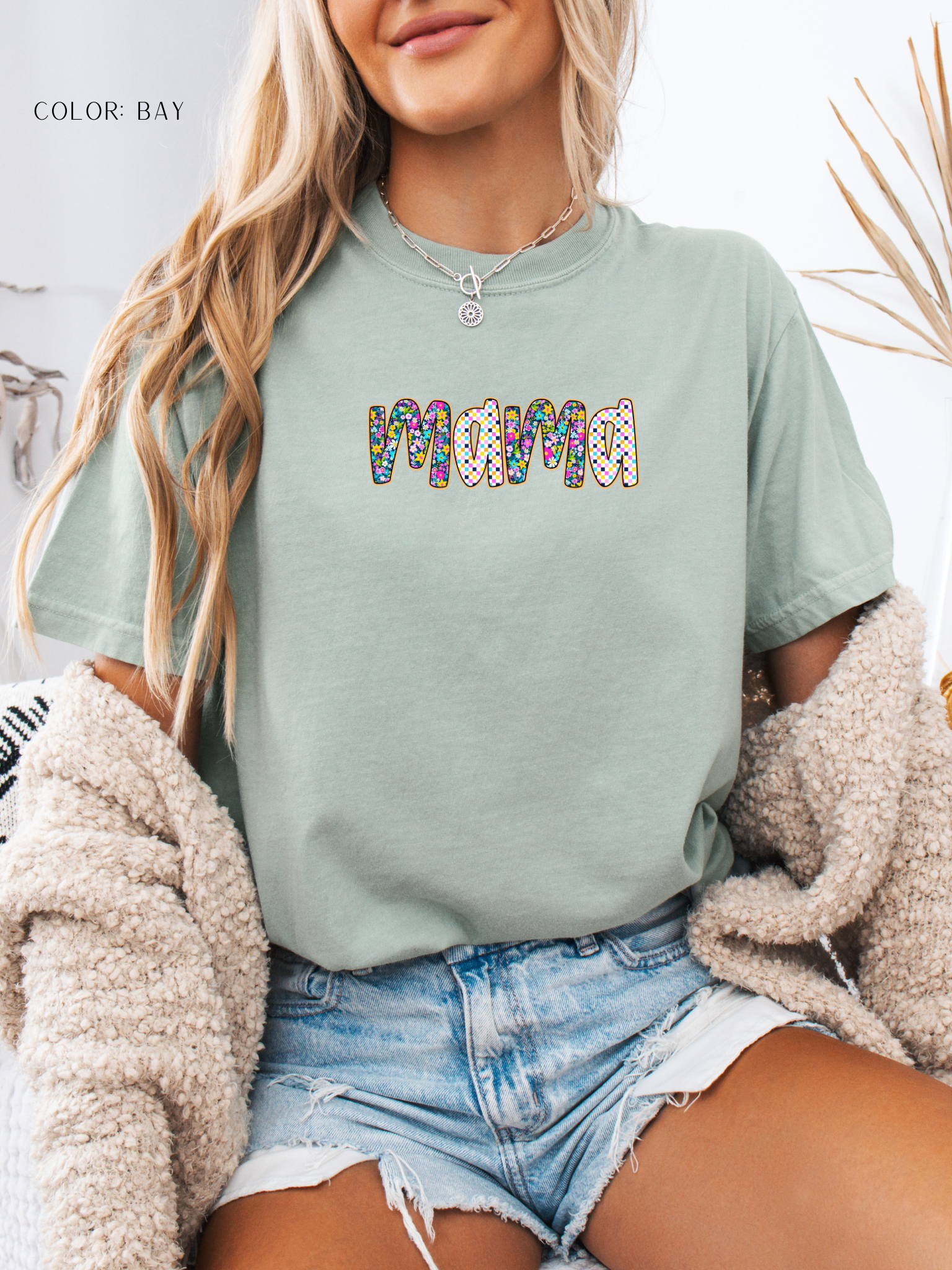Mama Floral Letter T-Shirt