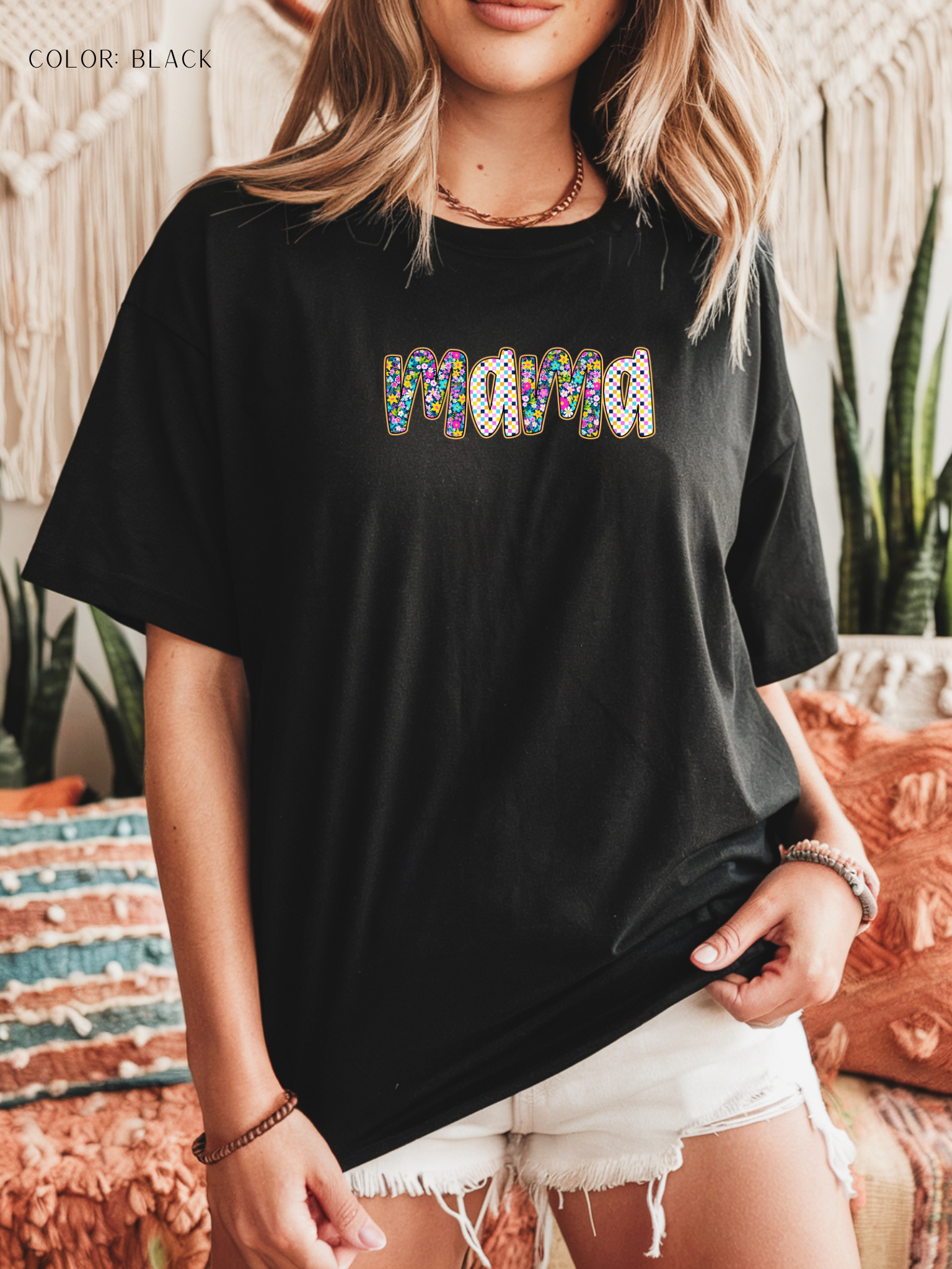 Mama Floral Letter T-Shirt