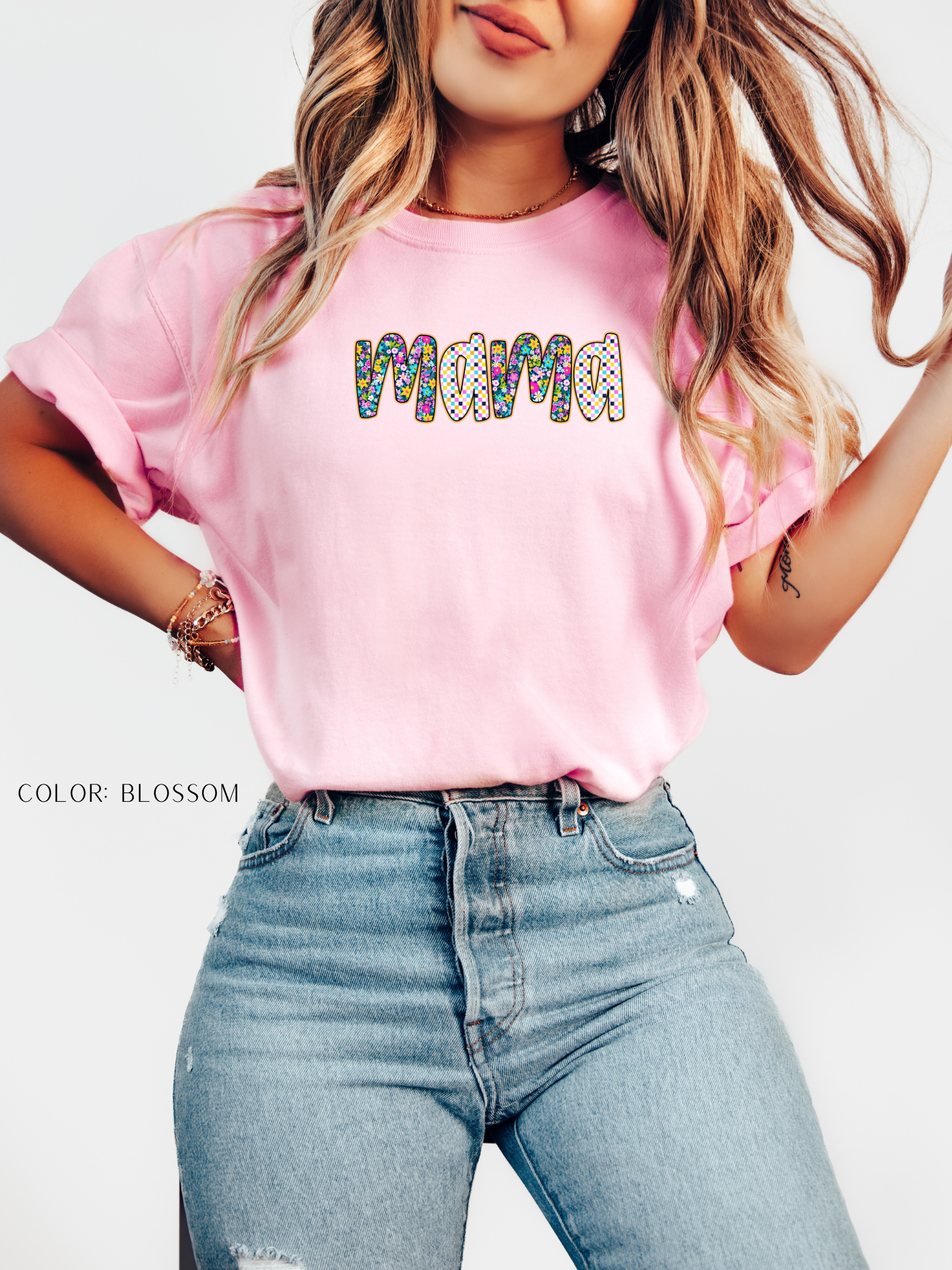 Mama Floral Letter T-Shirt