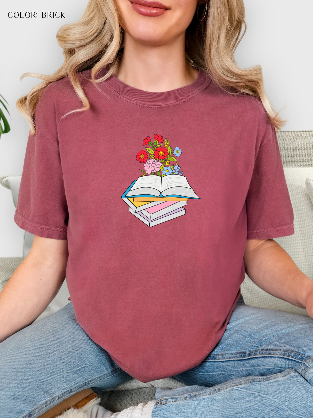 Flower Design Book T-Shirt