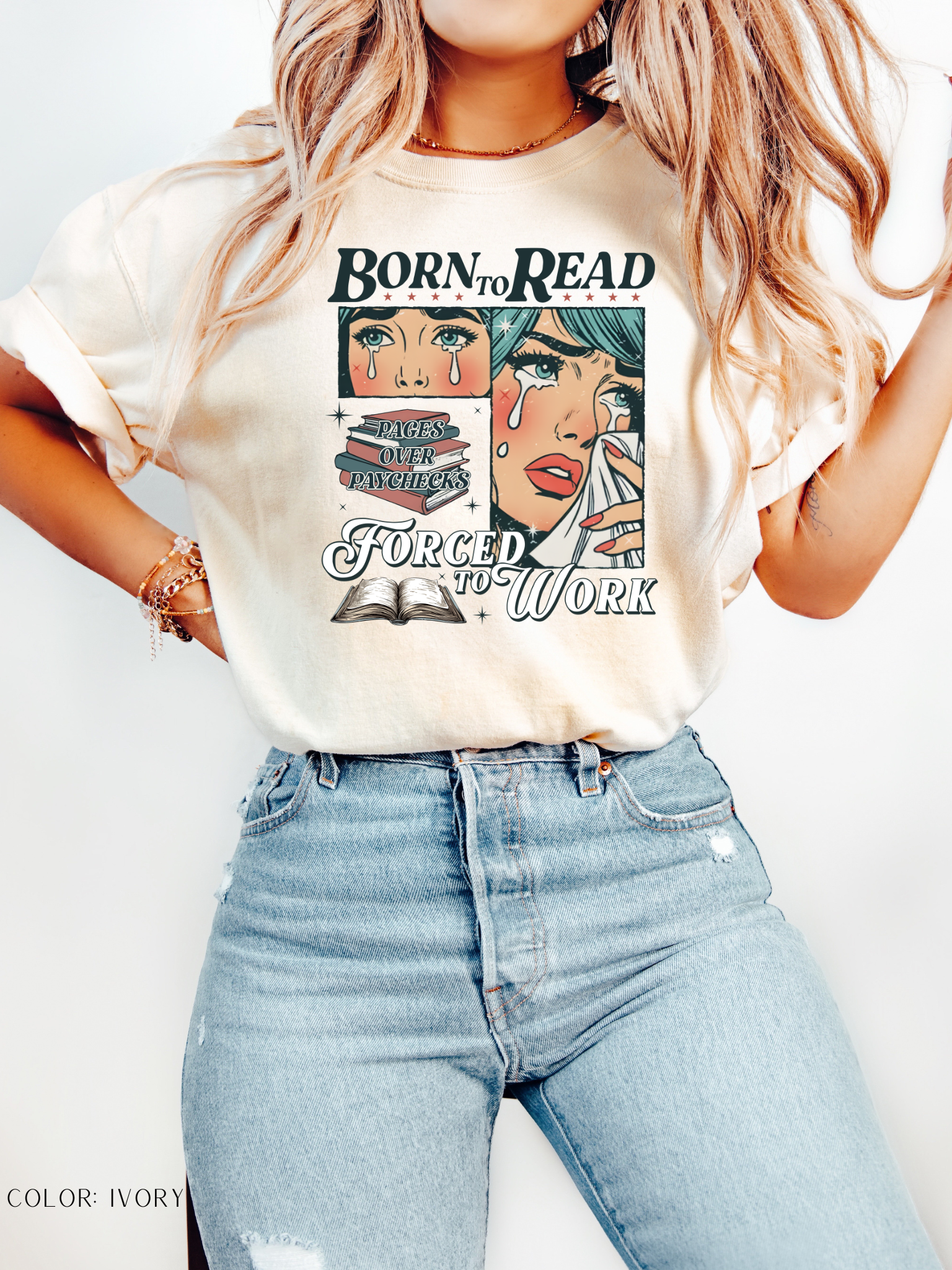 Born To Read, Forced To Work T-Shirt