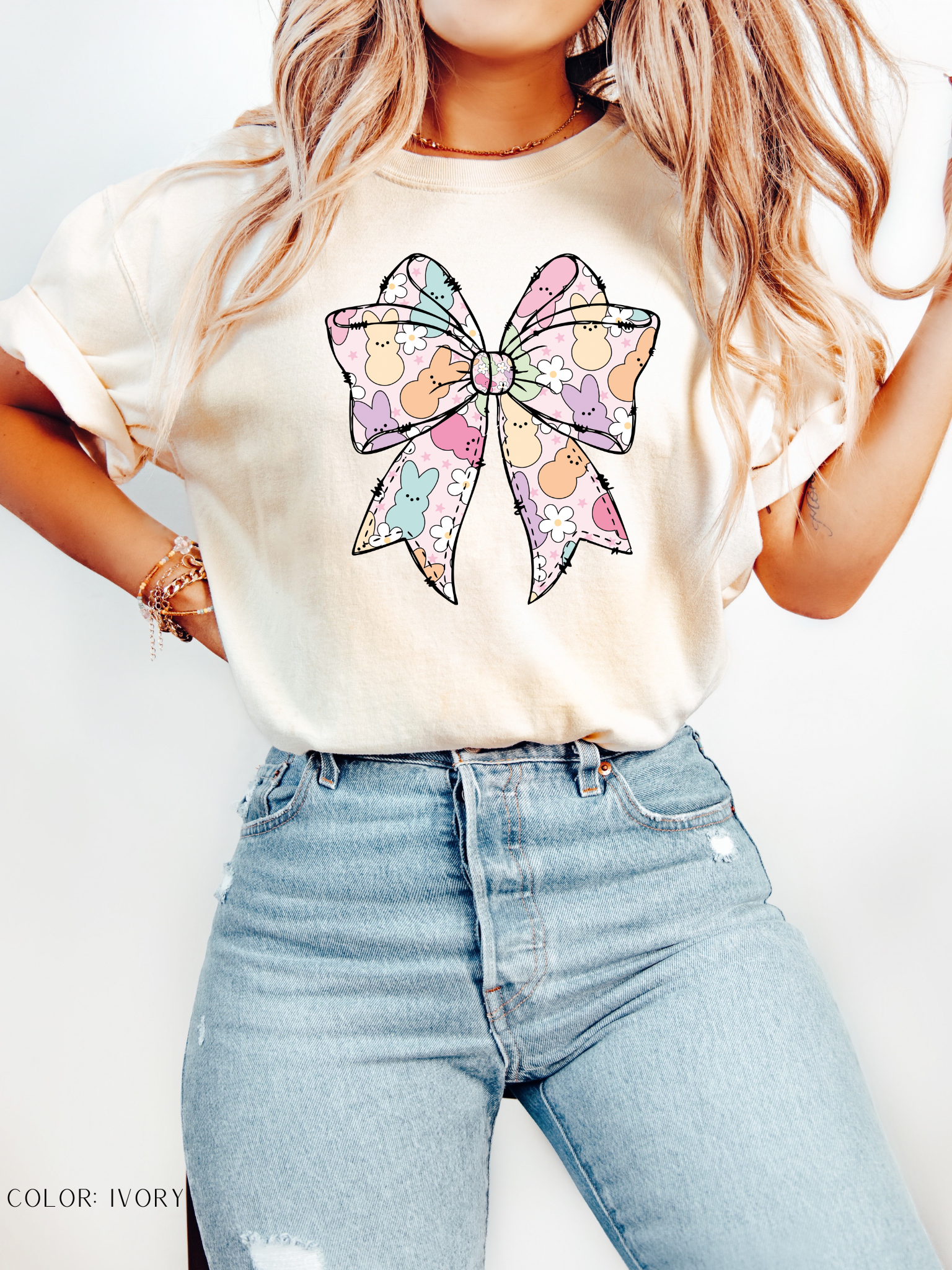 Bunny Bow Coquette Design T-Shirt