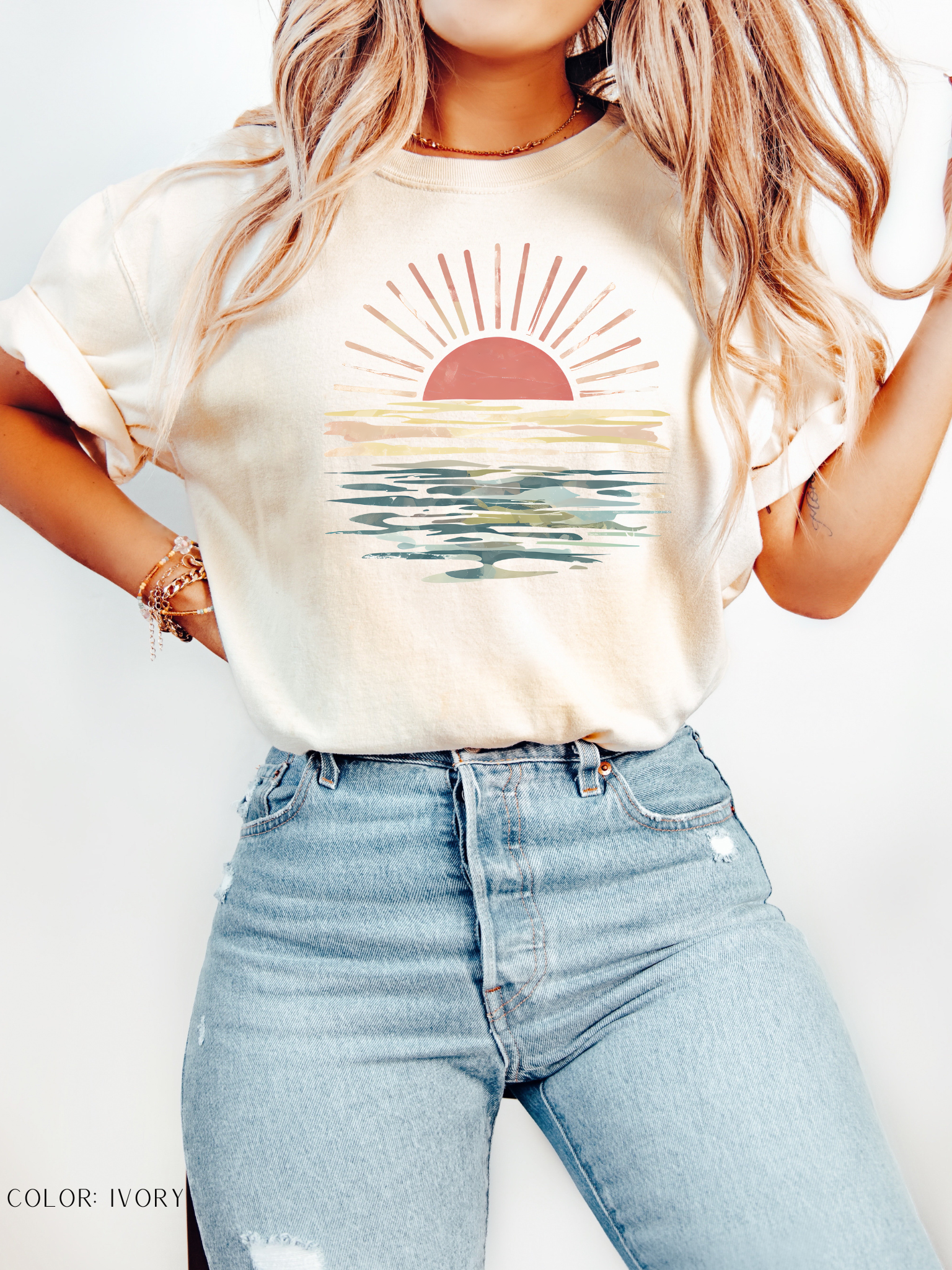 Retro Sunset Beach T-Shirt