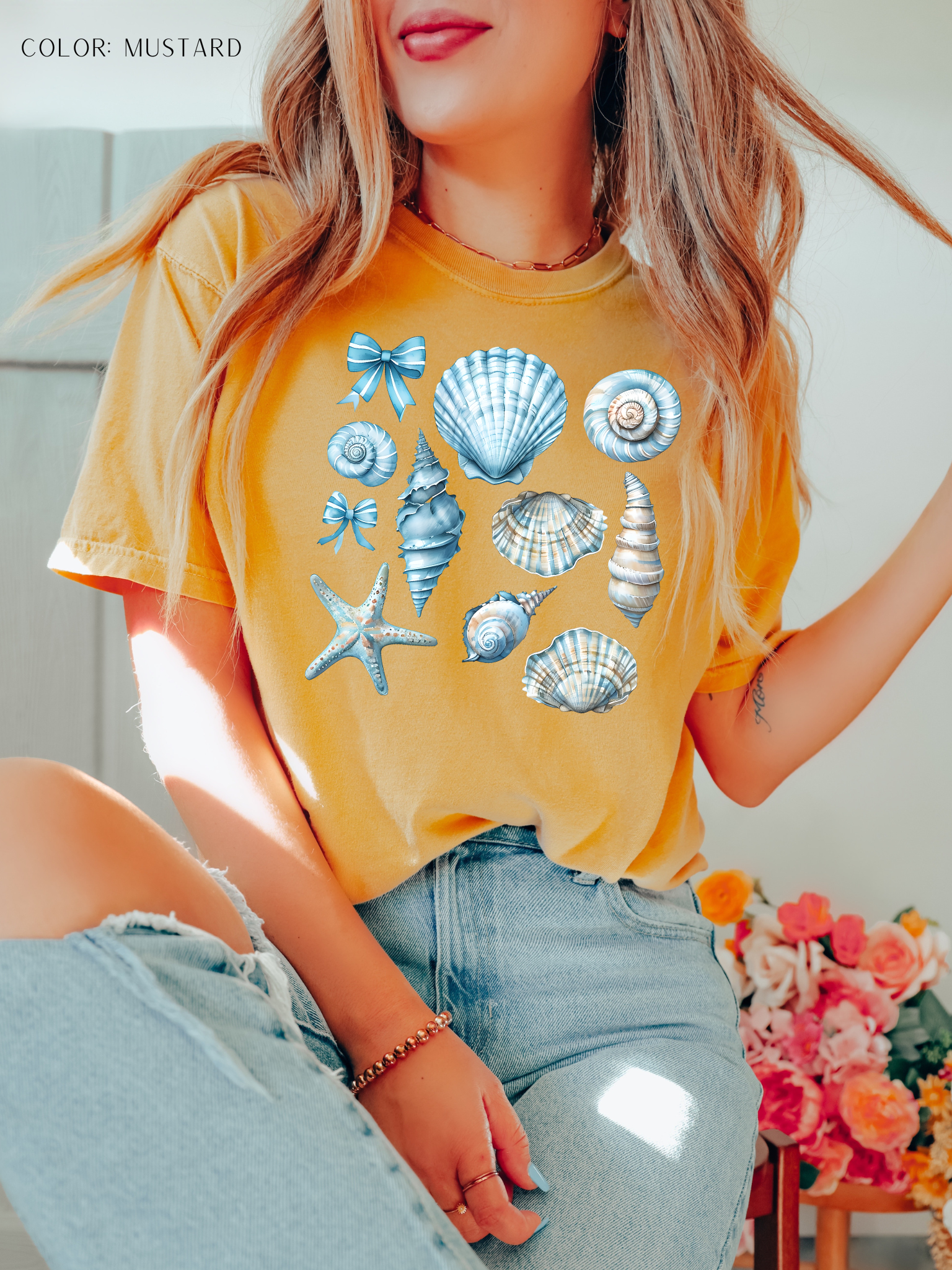 Beach Blue-hued Seashell T-Shirt