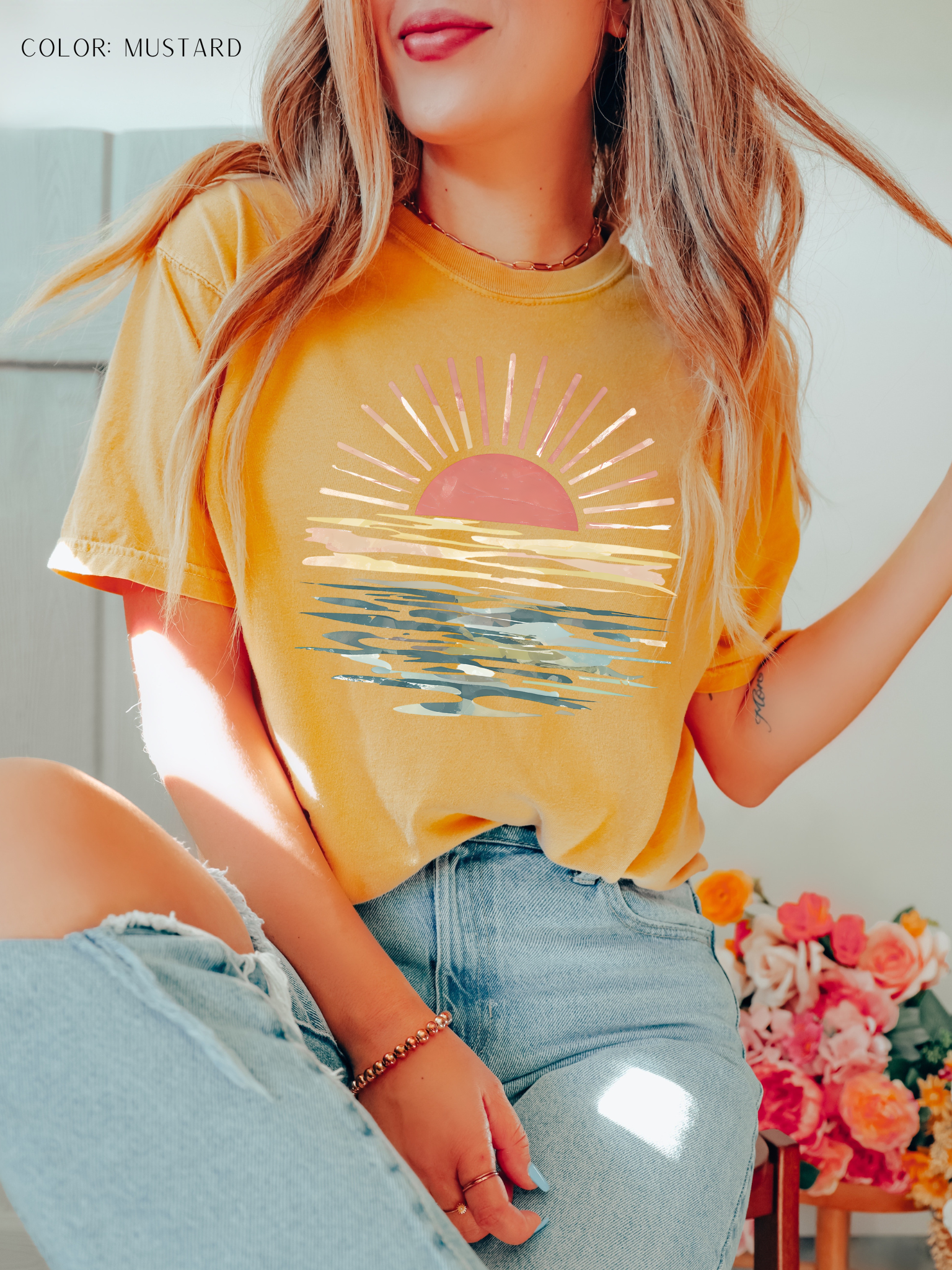 Retro Sunset Beach T-Shirt