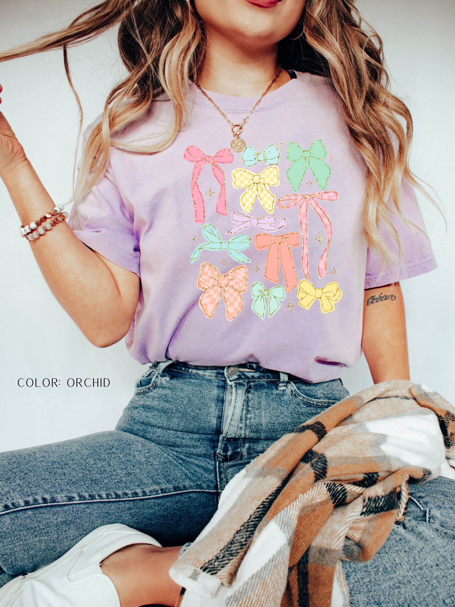 Pastel Bow Coquette Design T-Shirt
