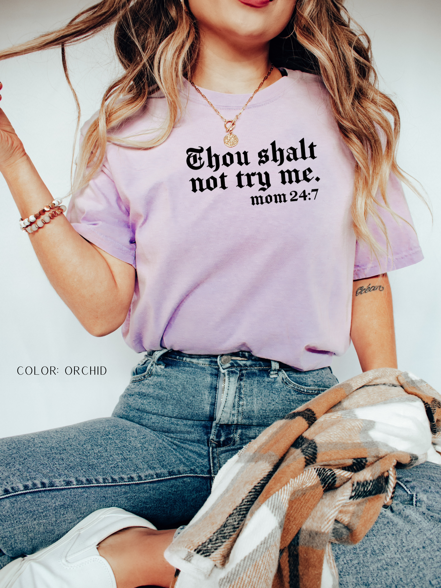 Thou Shalt Not Try Me —Mom 24:7– Funny Mom Life T-Shirt