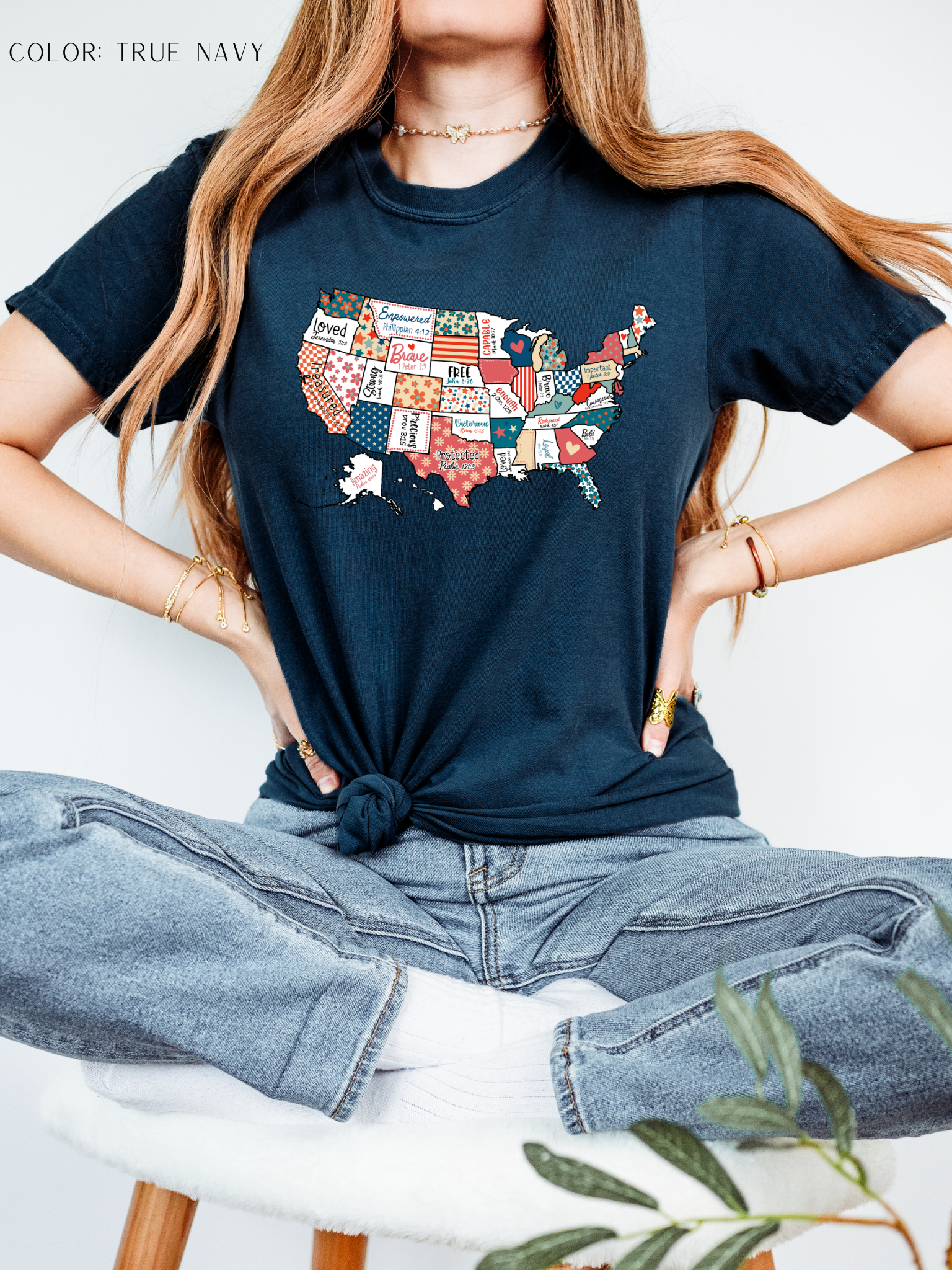 Colorful USA Map With Bible Verses T-Shirt
