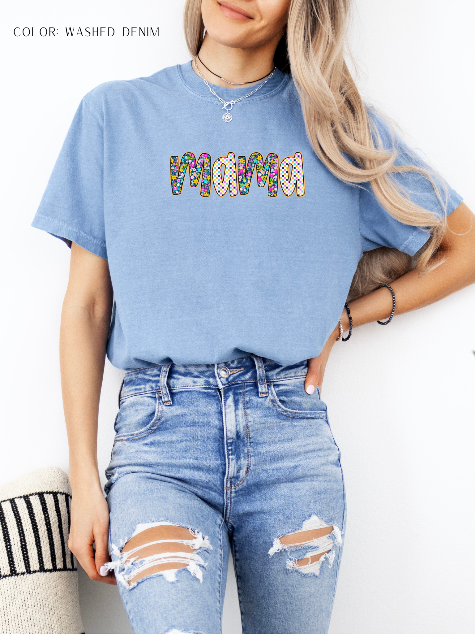Mama Floral Letter T-Shirt