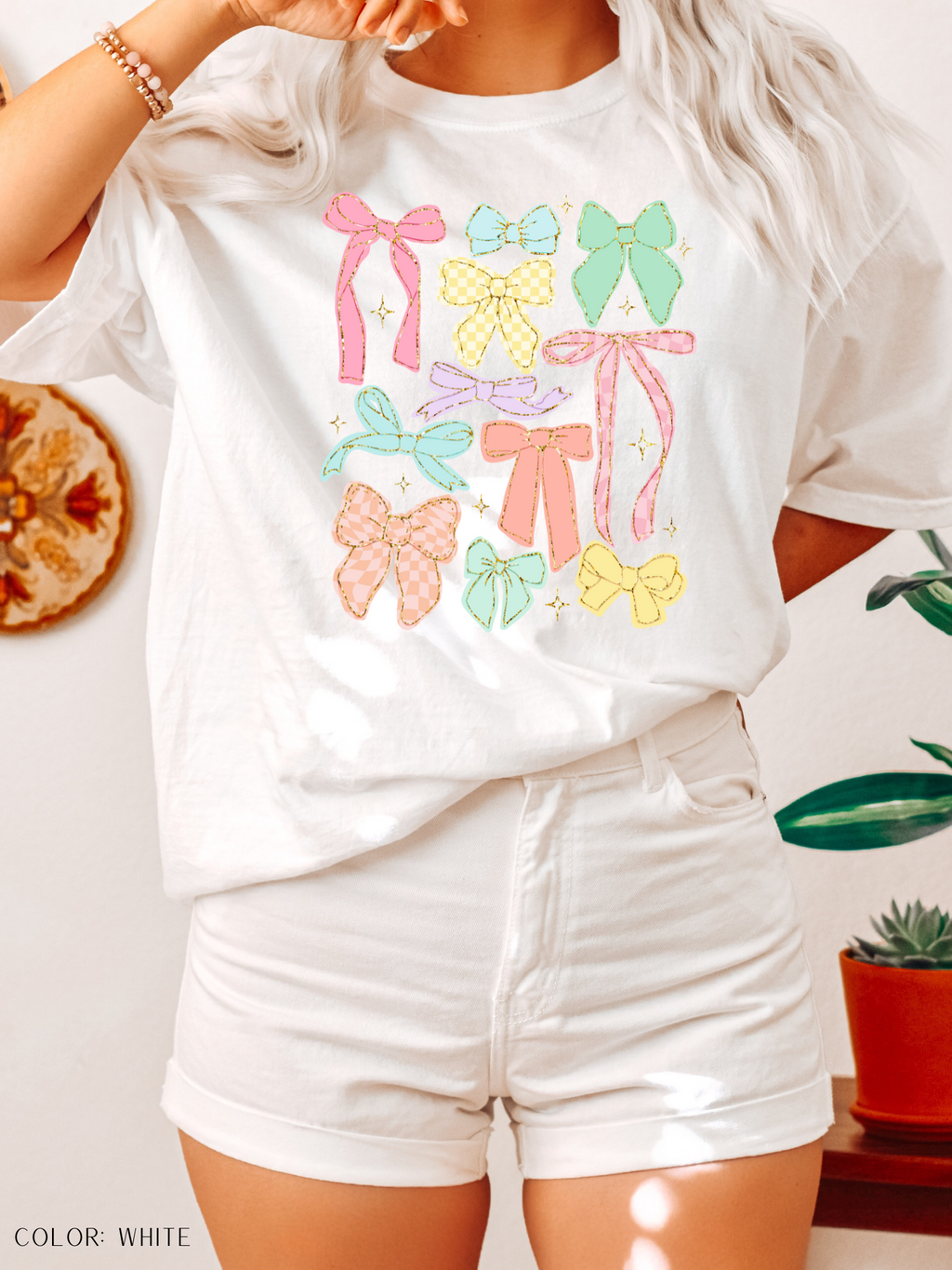 Pastel Bow Coquette Design T-Shirt