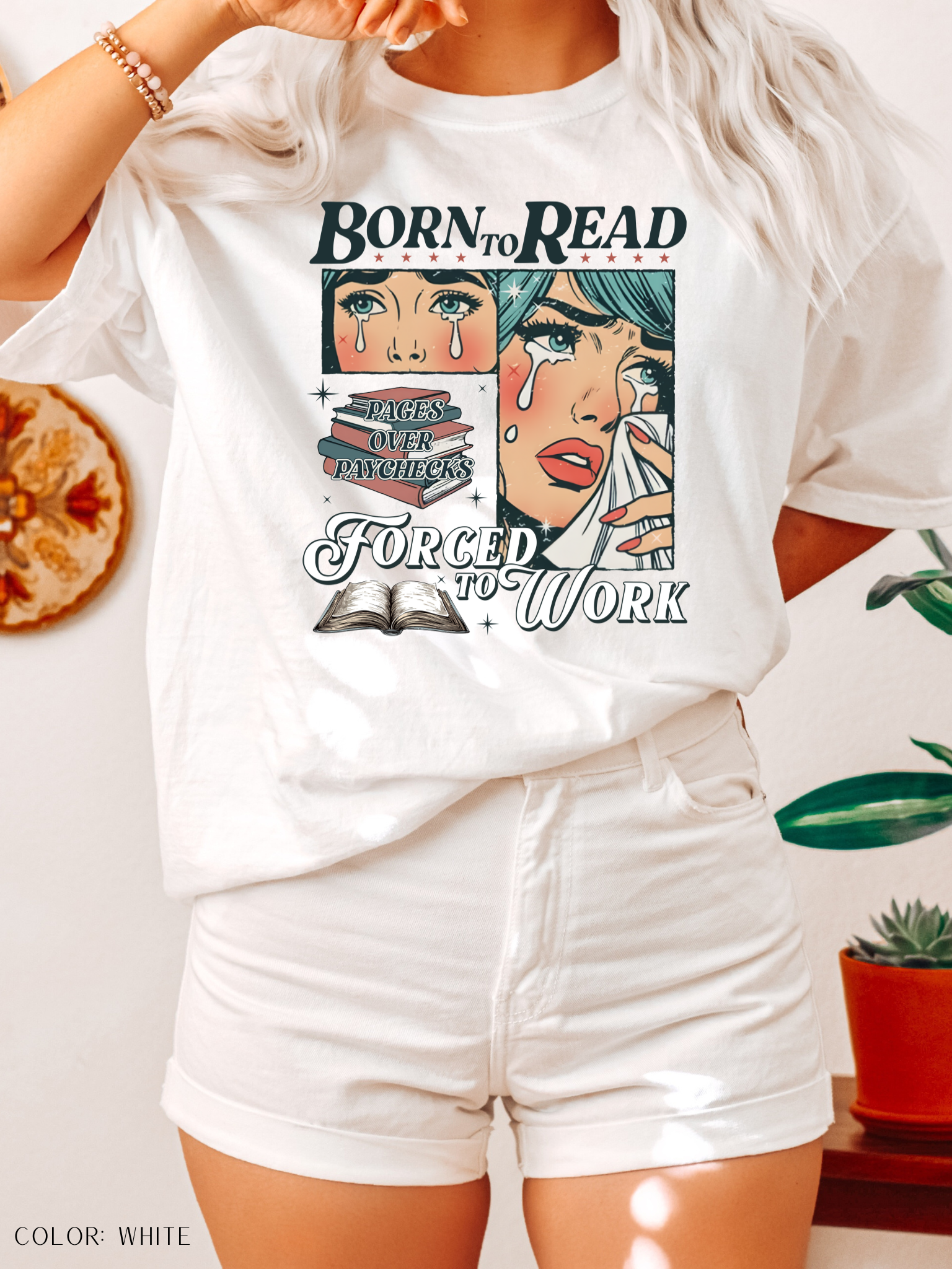Born To Read, Forced To Work T-Shirt