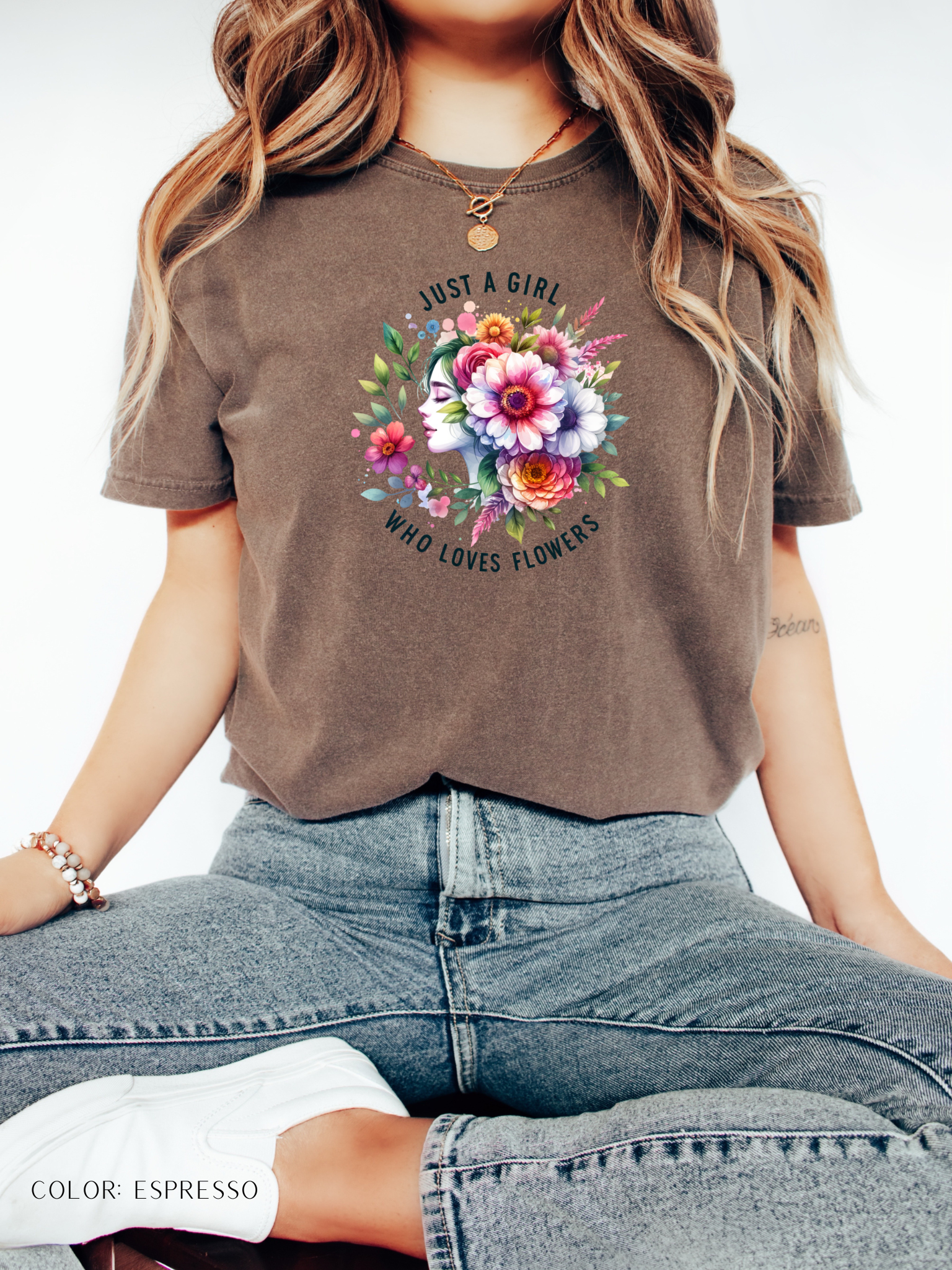 Just a Girl Who Loves Flowers T-Shirt