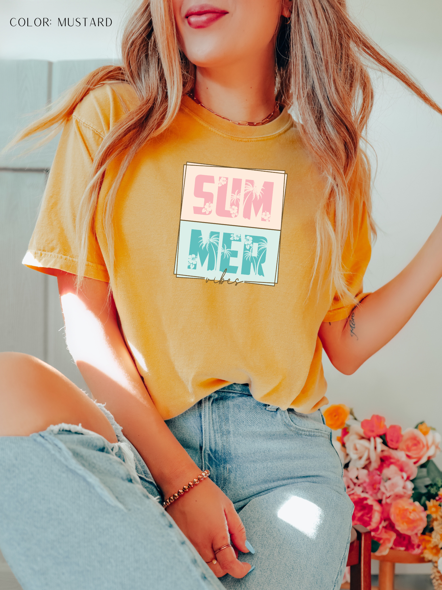 Retro Two-Tone Summer Vibes T-Shirt