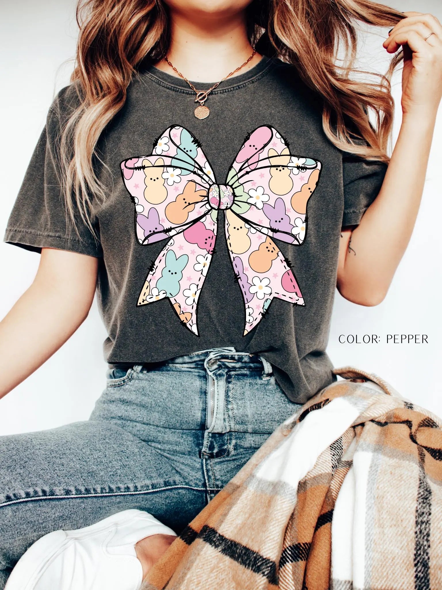 Bunny Bow Coquette Design T-Shirt