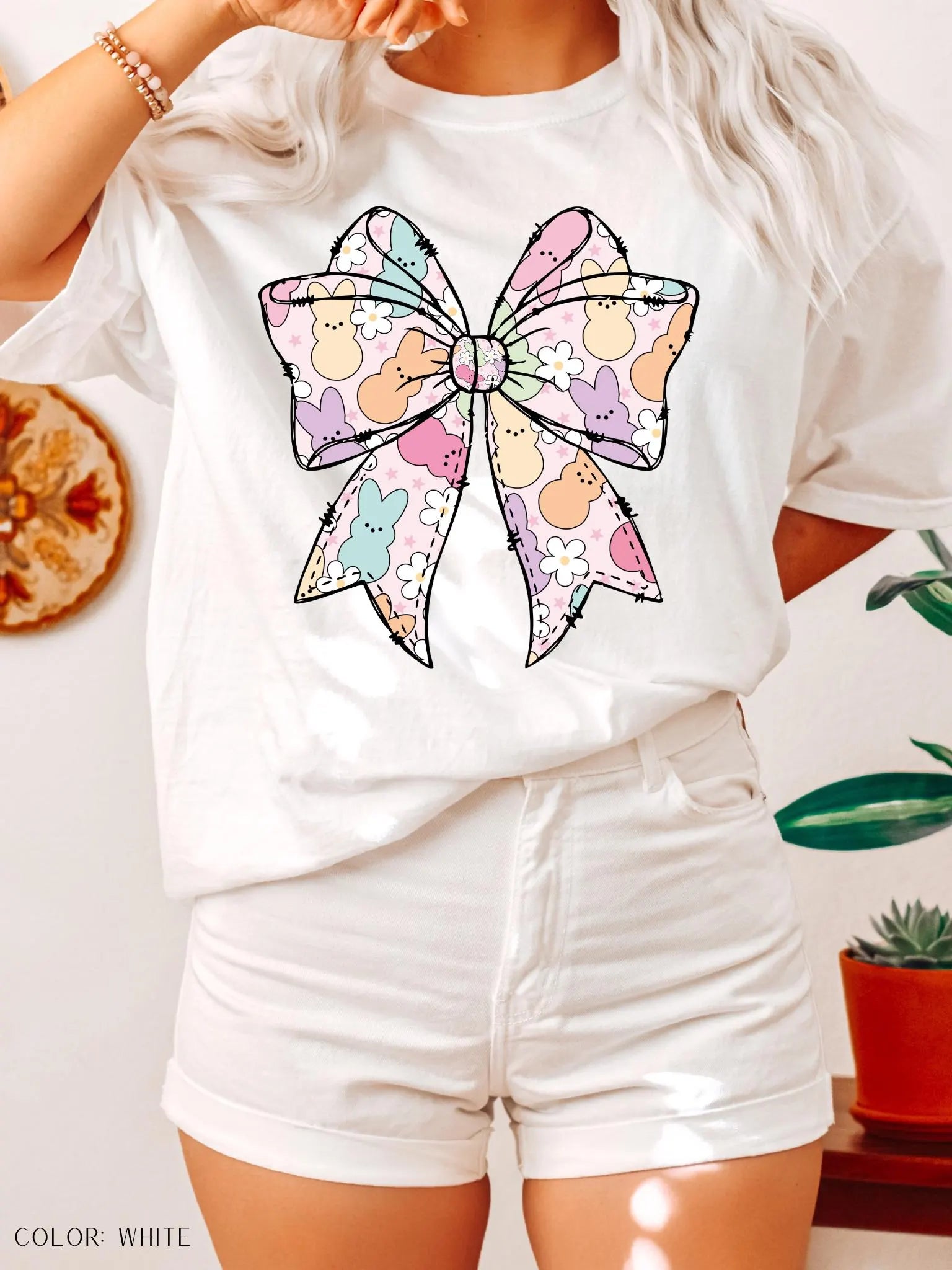 Bunny Bow Coquette Design T-Shirt