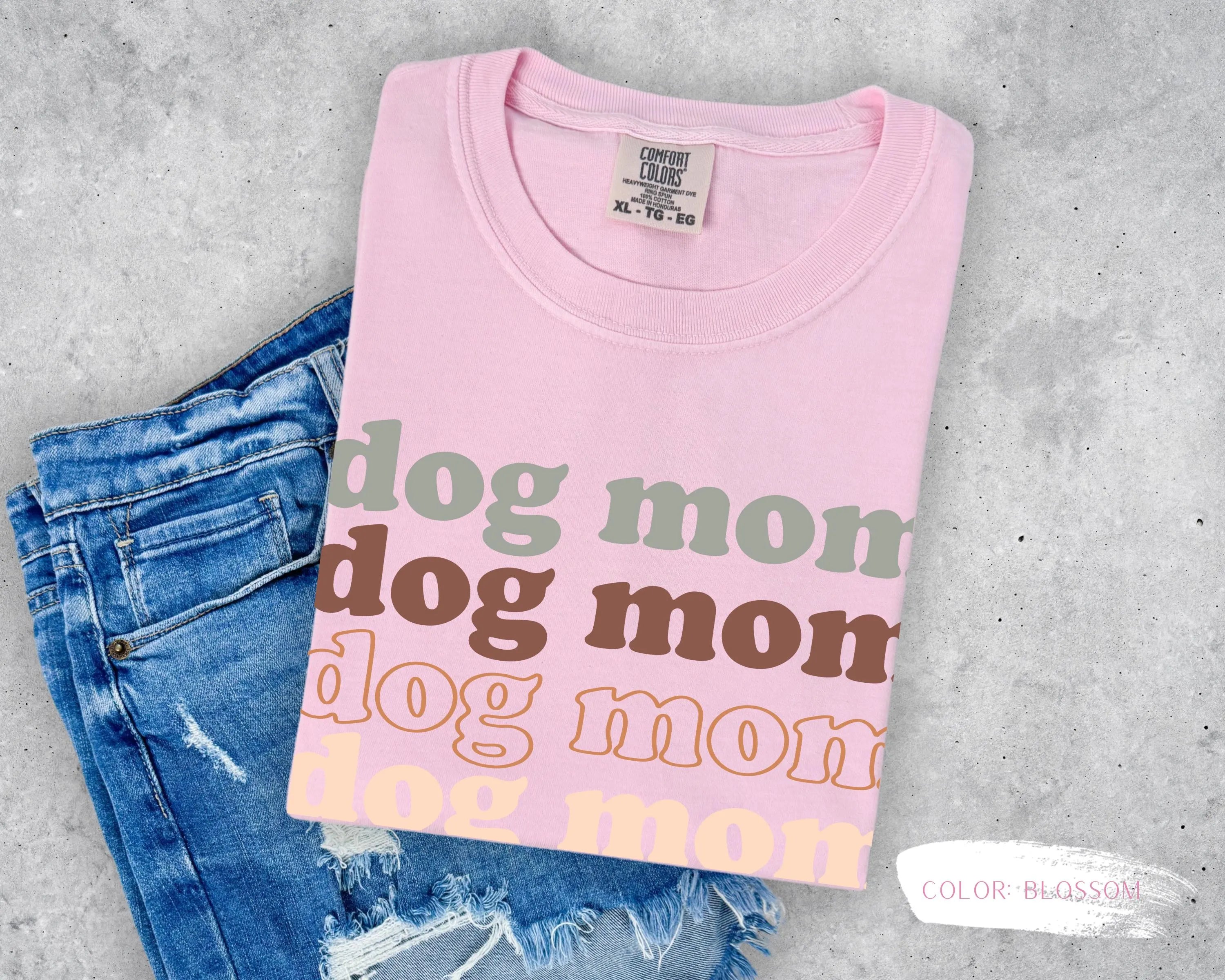 Dog Mom Neutral Print T-Shirt